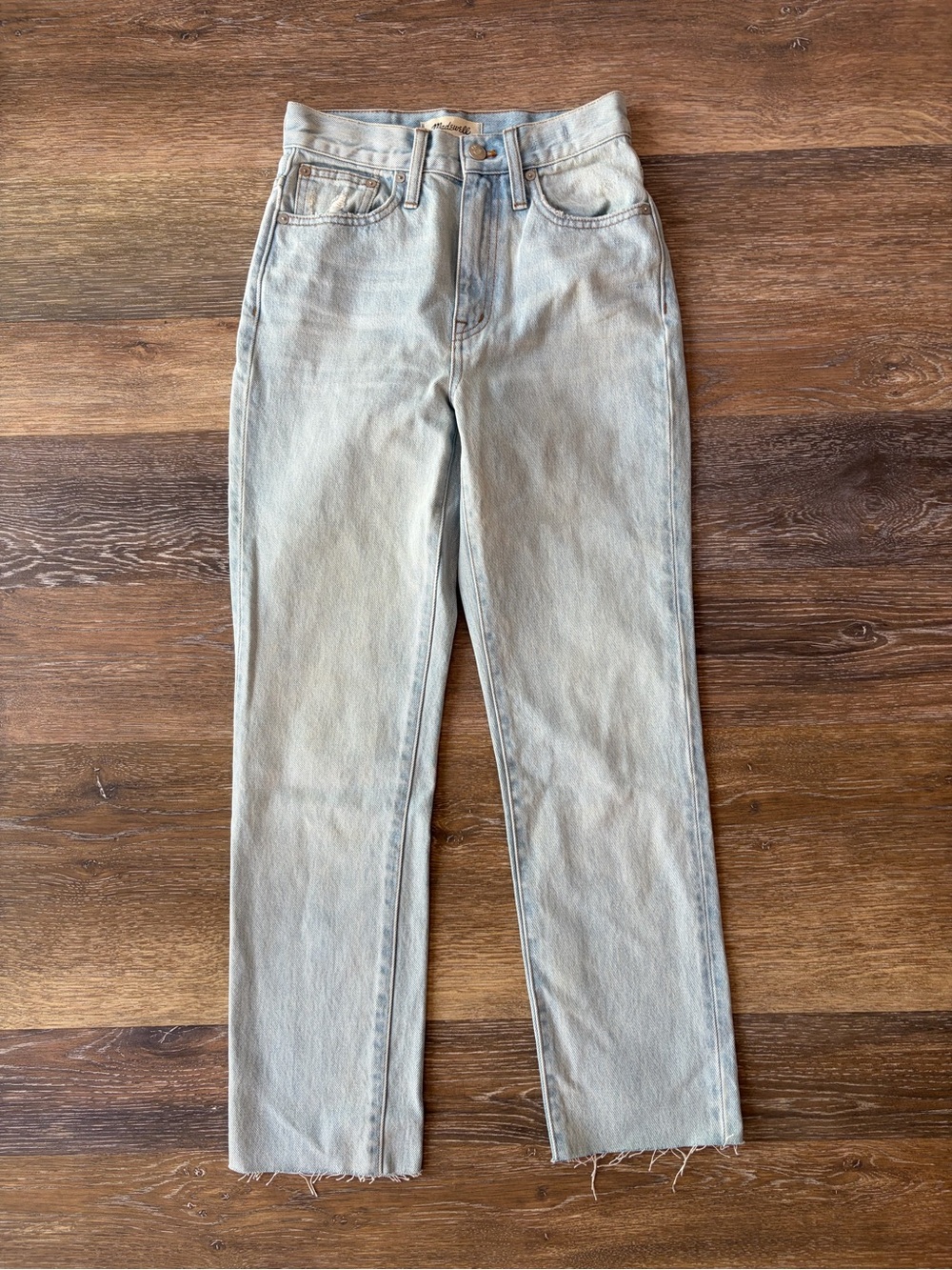 Madewell Classic Straight Full-Length Jeans raw hem size 23